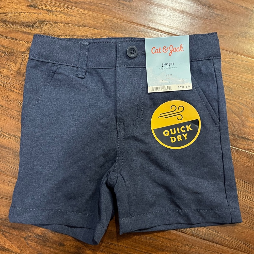 NWT Cat & Jack Navy Quick Dry Shorts 18 months